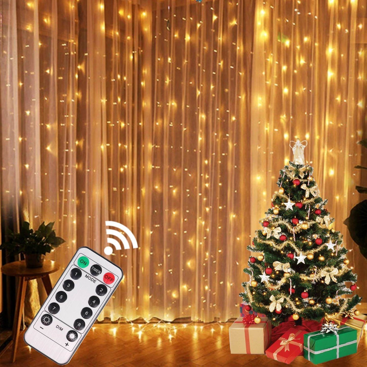 Christmas light curtain
