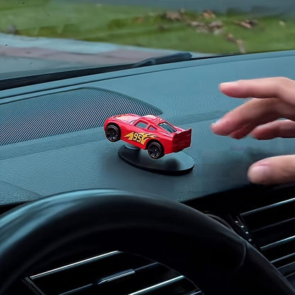 Cool Car Drift Style Decoration - Fashionable Red Sports Car, Cartoon Design, Includes Creative Base and Dashboard Hanging Ornament - Durable Plastic Interior Kit, Car Decoration