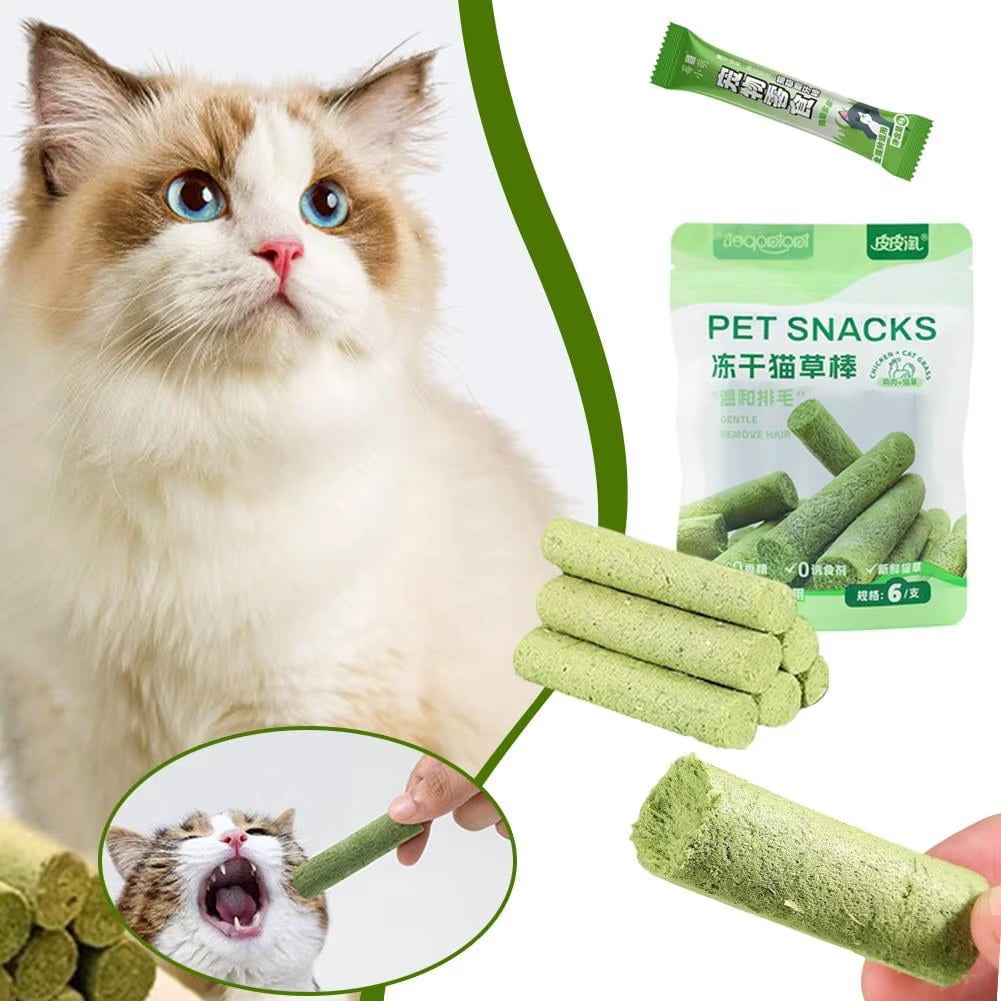 Dried Cat Grass Stick, Cat Hair Removal Ball, Gentle Grooming Cat Snacks, Cat Grass Grinding Stick, Hair Removal Cat Ball