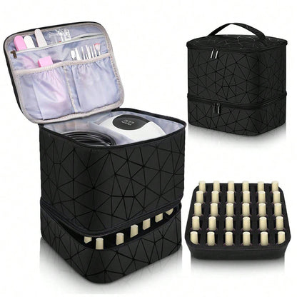 Double Layer Portable Cosmetic Toiletry Storage Bag