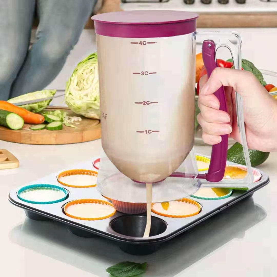 Batter Separator Cupcakes Pancakes Cookie Cake Waffles Batter Flour Paste Dispenser Cream Measuring Cup Kitchen Baking Tools