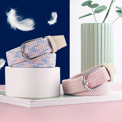 Adjustable Elastic Braided Canvas Belt