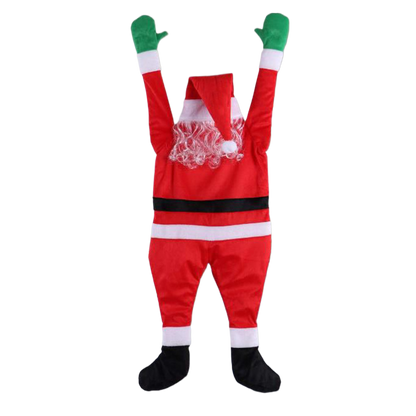Santa Claus Climbing the Wall Funny Ornament