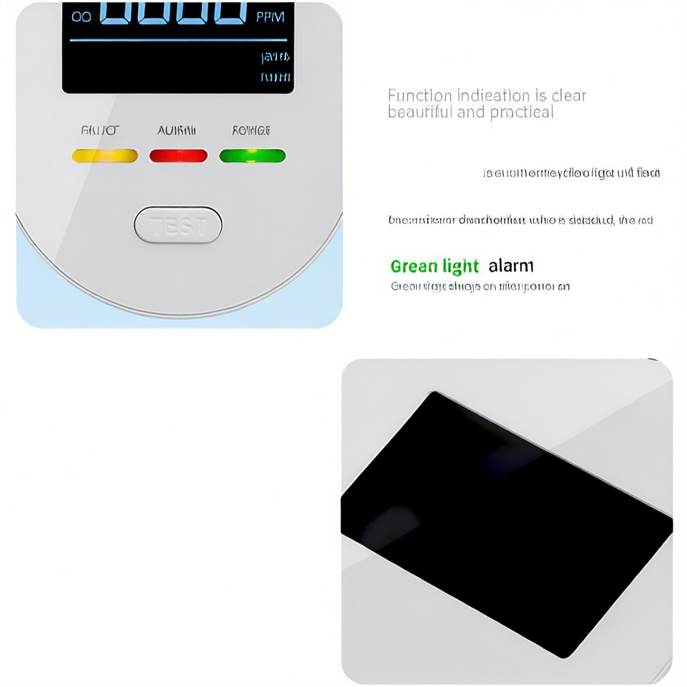 Four-in-One Gas Leak and Carbon Monoxide Detector with Temperature Humidity Alarm