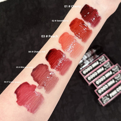 PINKCOCO bear doodle mirror lip glaze