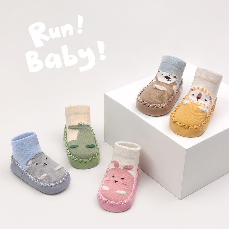 Baby Non-Slip Leather Bottom Ankle Socks