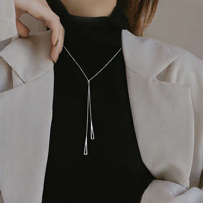 Adjustable Double Triangle Pendant Necklace