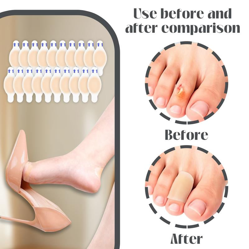 20 Counts Hydrocolloid Blister Bandages for Feet, Heel Prevention & Recovery Pads That Cushion Skin from Pressure
