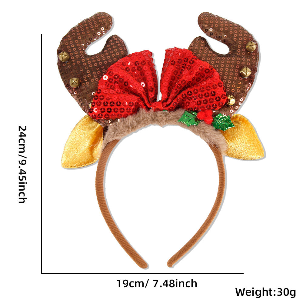 Christmas Party Headband Fun Santa Hat Reindeer Antlers Hair Accessories