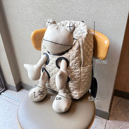 Fashion Frog Design Backpack with Laptop Compartment
