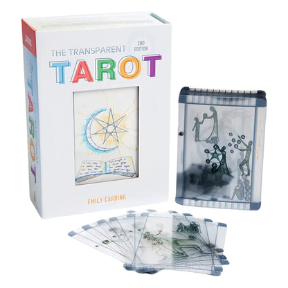 Transparent Tarot Cards Divination Tool Board Game for Fortunetelling Party Card Deck Divination Fate for Spiritual Readers