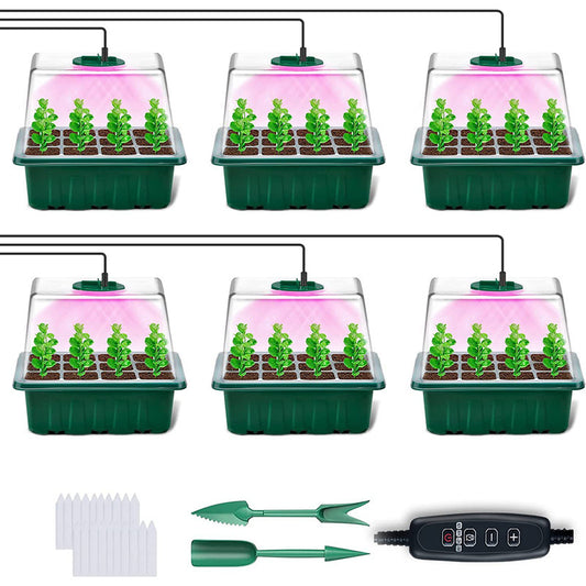 Thickened Plastic Seedling Pots with LED Grow Lights