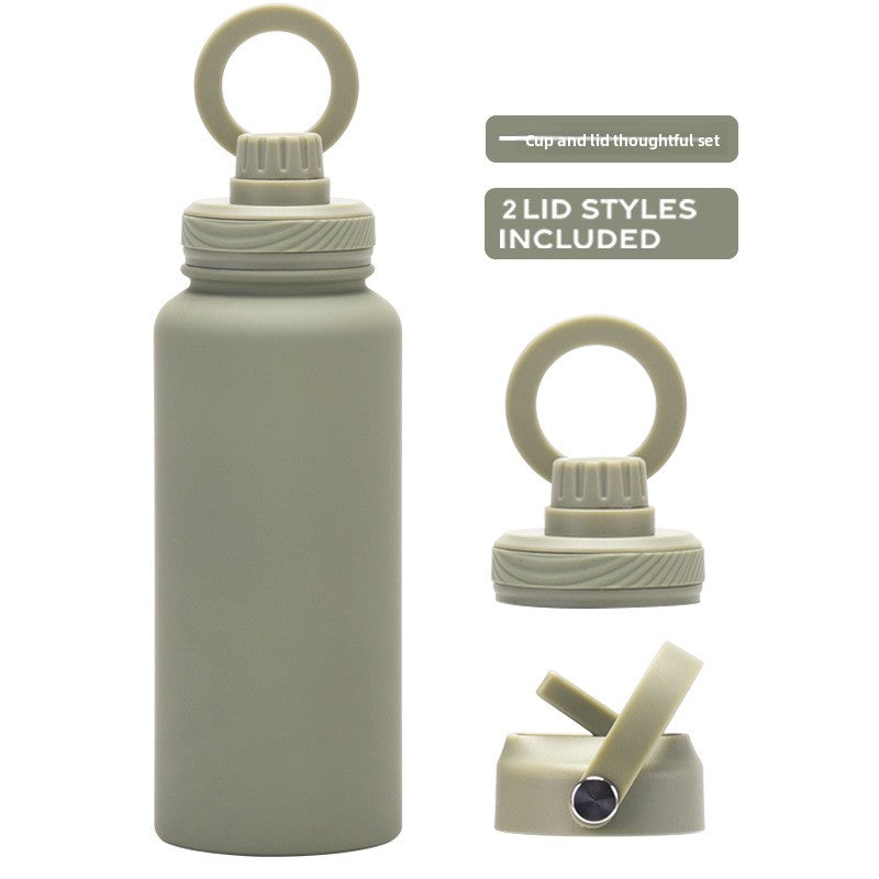 Large capacity straw thermos flask