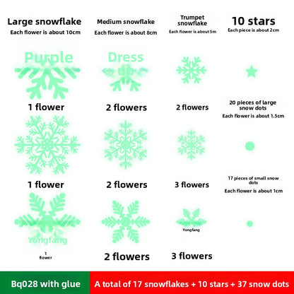 Luminous Christmas Snowflake Decoration Stickers