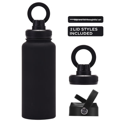 Large capacity straw thermos flask