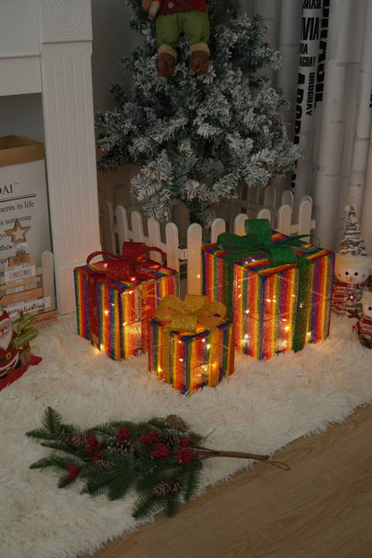 Christmas Gift Box Color Light Decor