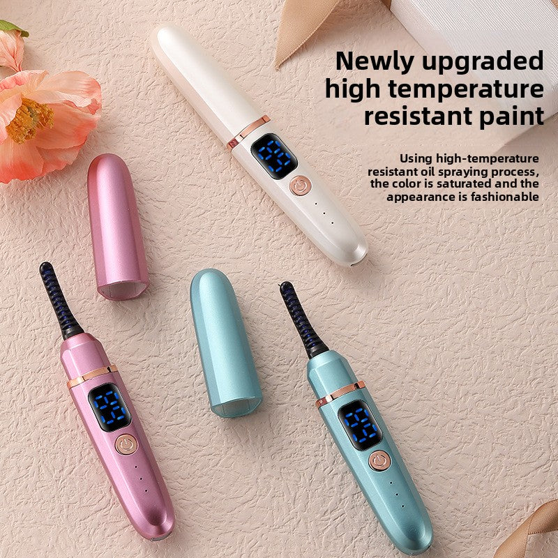 Electric eyelash curling and heating device