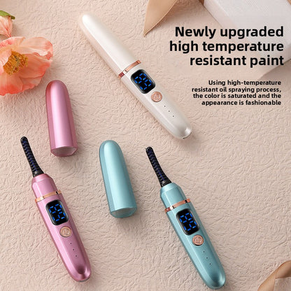 Electric eyelash curling and heating device