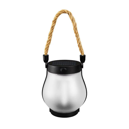 Camping Lamp Solar Flame Lights Garden Lantern Flickering LED Light Decorative Yard Decor with Rope Rechargeable Camping Lamp