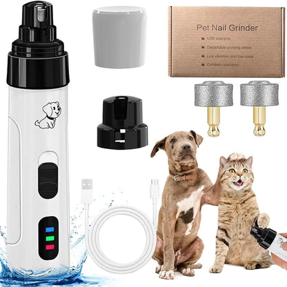 USB Rechargeable Pet Nail Grinder with LED Light