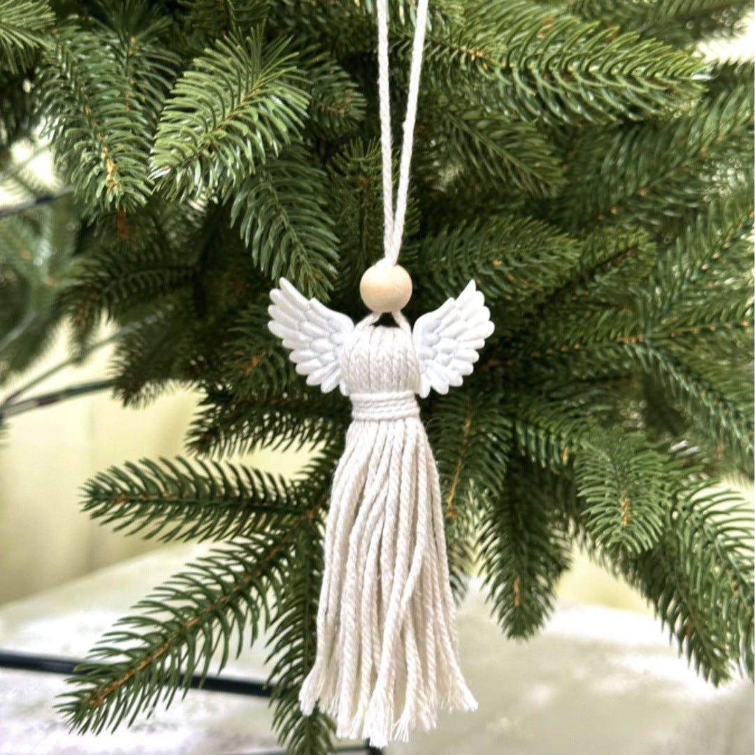 Bohemian Handmade Cotton Rope Christmas Angel Pendant