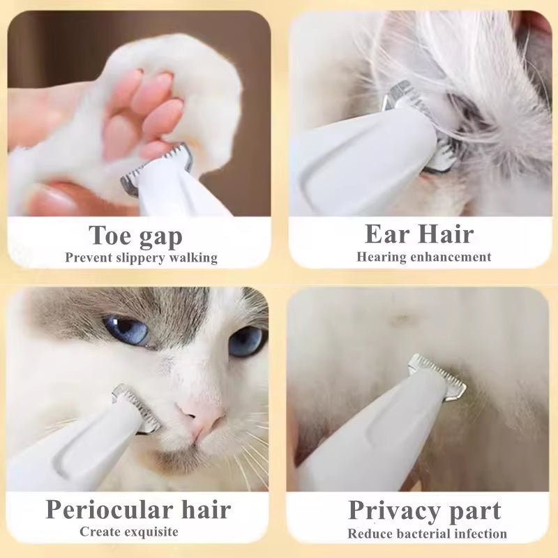 Pet Grooming Equipment Puppy Hairdressing Blades Cat Paw Electric Shaver Dog Trimmer Clipper Hair Cutting Tool with LED Light