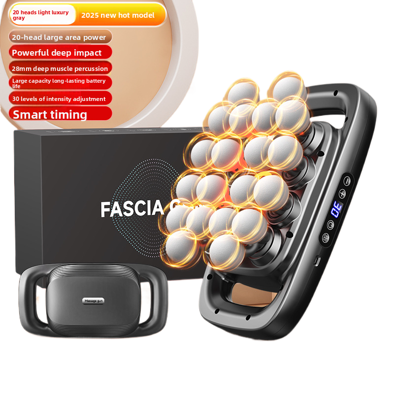 Fascia gun with multiple heads for back and waist relaxation