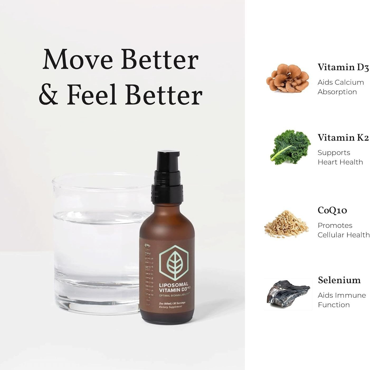 Liposomal Vitamin D3+K2 Dropper