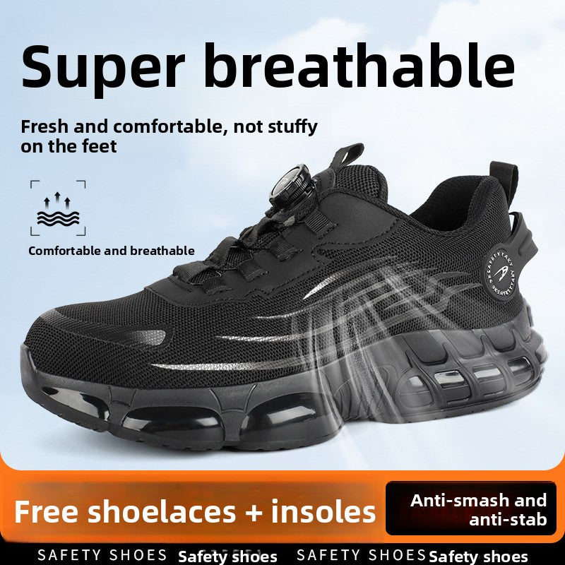 Lace-free work safety shoes