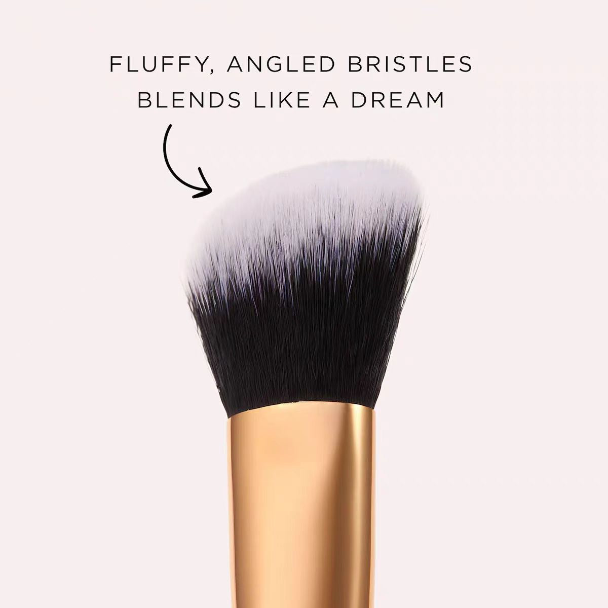Single-ended soft-bristled makeup brush