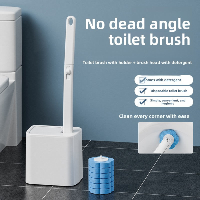 Disposable toilet brush set