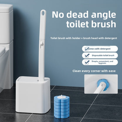 Disposable toilet brush set
