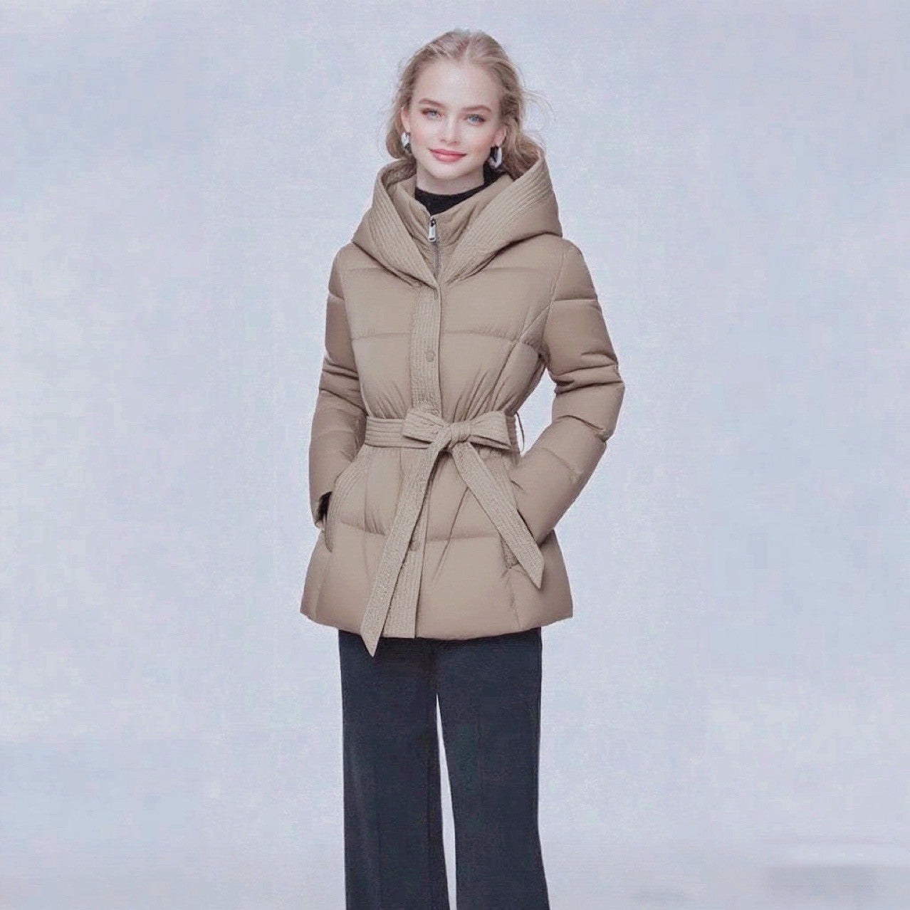Short, form-fitting and warm coat