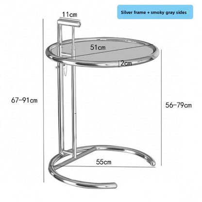 Stainless steel glass-edged liftable coffee table