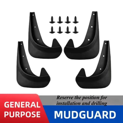 For Universal Compact Car 4PCS Splash Guards Mud Flaps Set No Drill Installation Mudguards Fenders with Mounting Hardware Kit