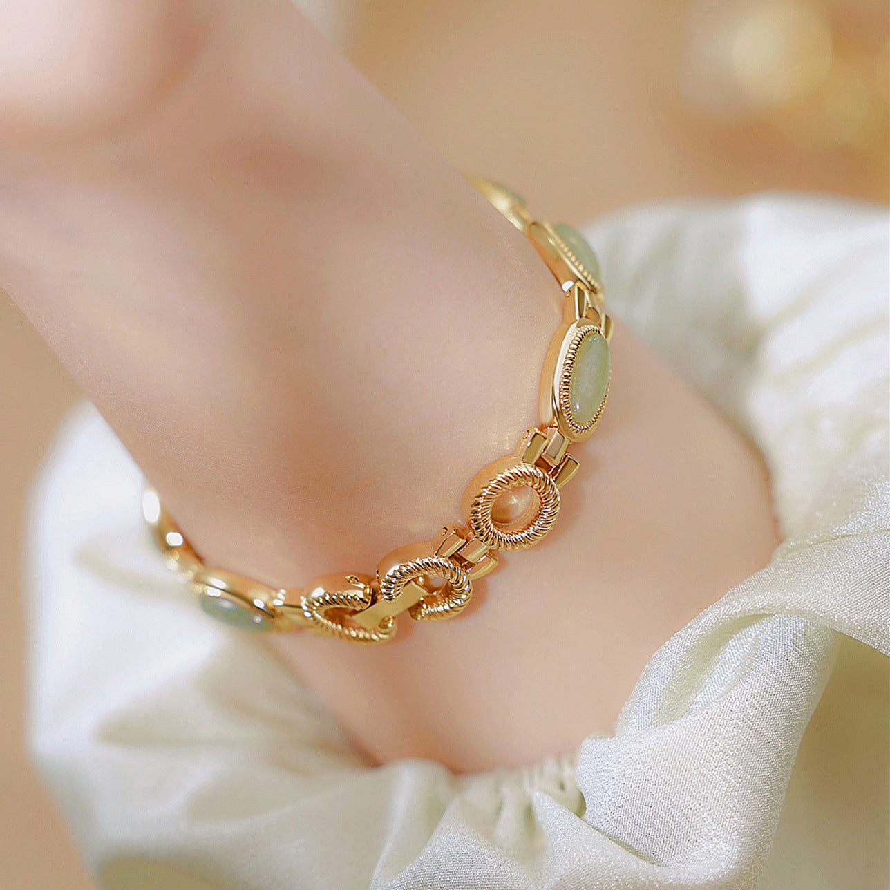 BS Natural Dongling stone and Hetian Jade high-end chain watch