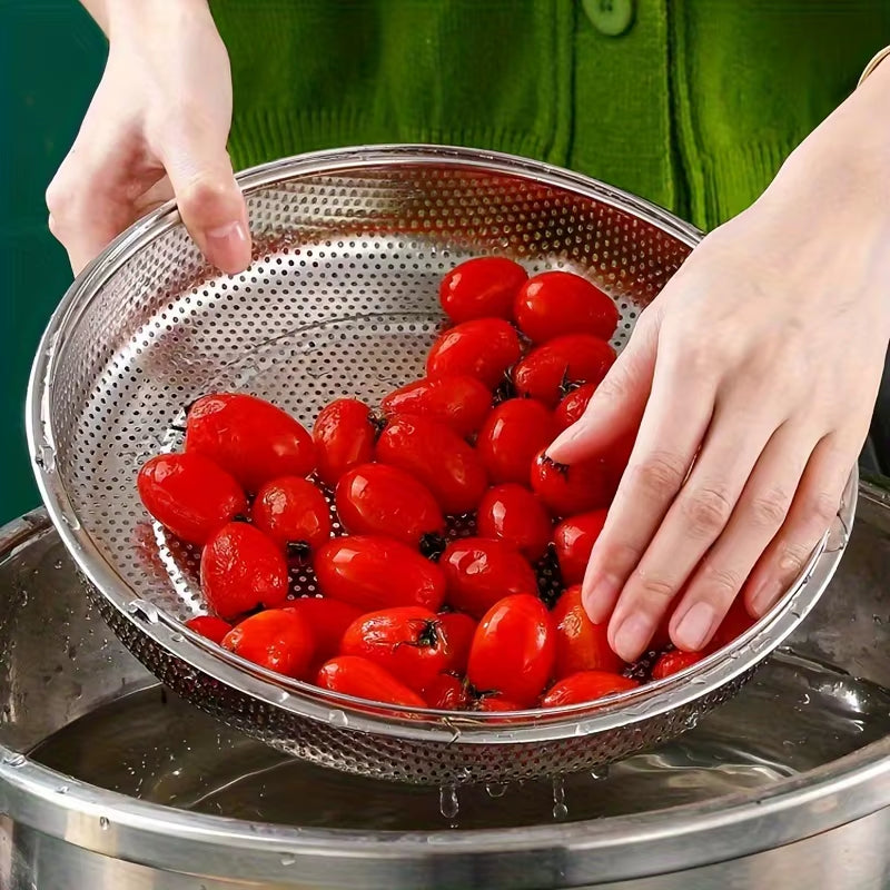 1Pc Stainless Steel Multi-Functional Steamer Basket, Uncharged Kitchen Strainer for Steaming Rice, Dumplings, and Vegetables