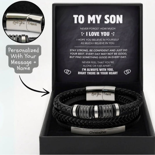 Stainless Steel Leather Bracelet