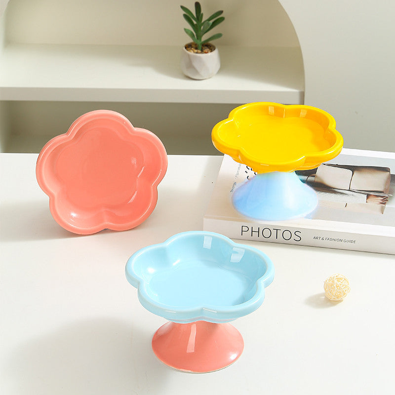 Creative Flower Ceramic Pet Bowl
