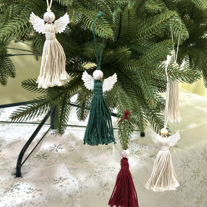 Bohemian Handmade Cotton Rope Christmas Angel Pendant