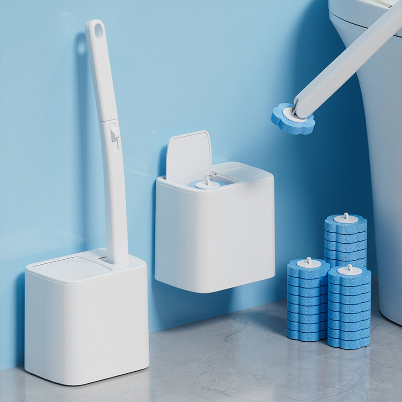 Disposable toilet brush set