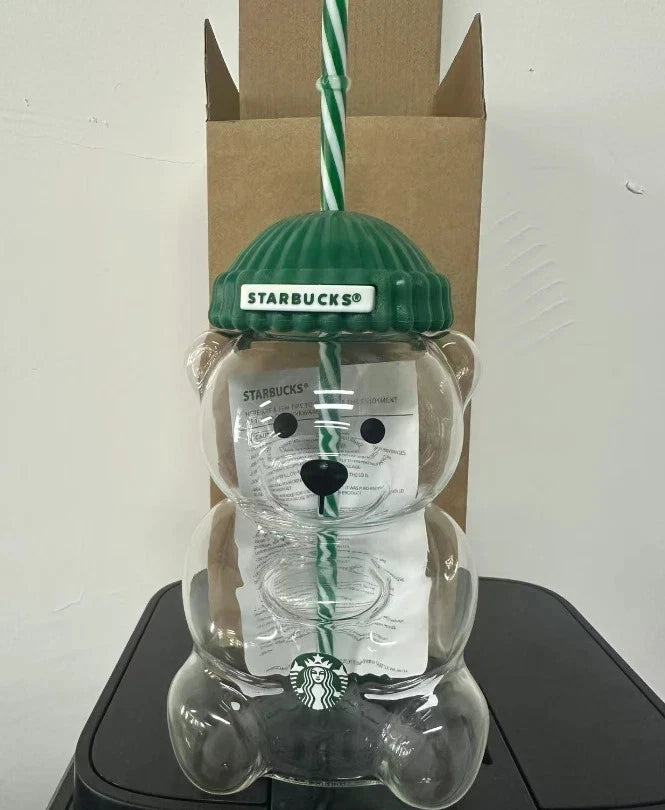 2026 Starbucks Barista Bear Cup Limited Edition Glass Cup Xmas gift