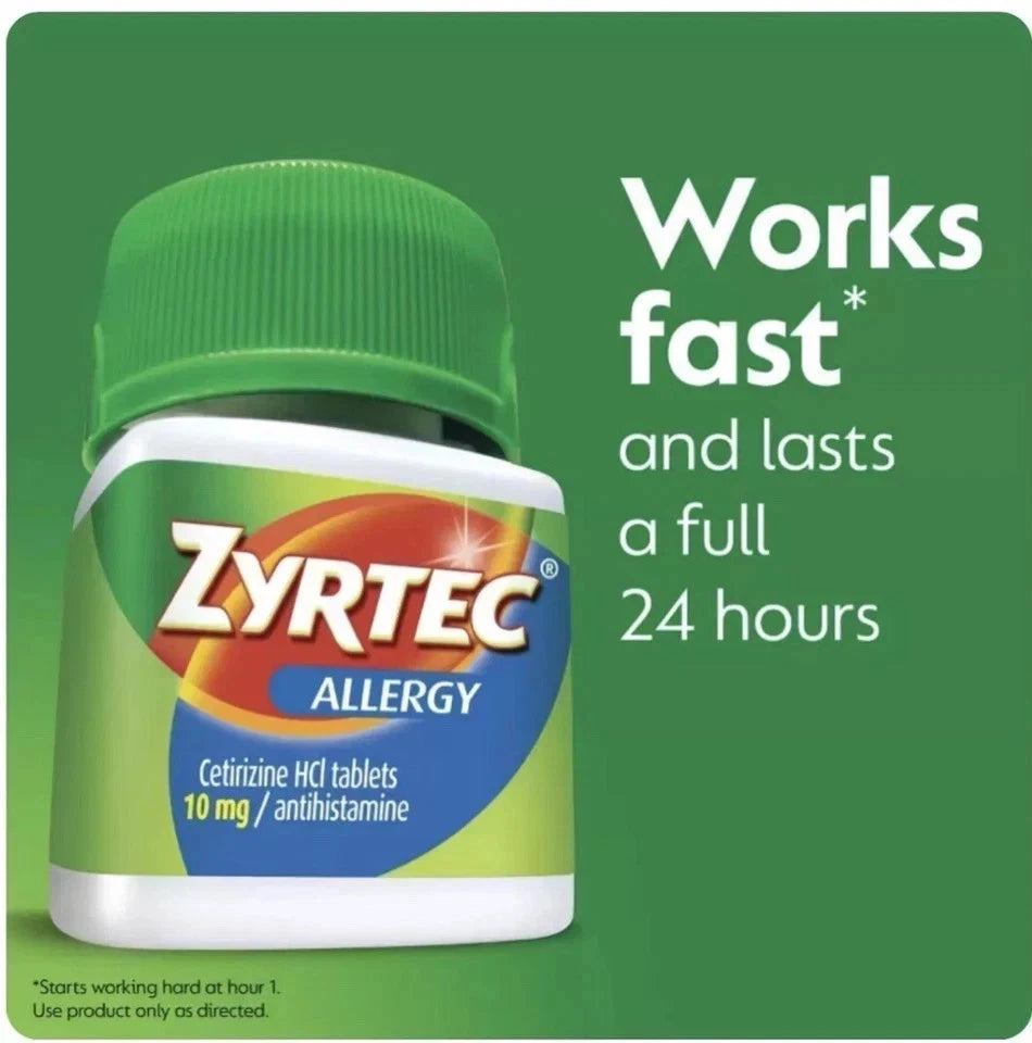 NEW Zyrtec Allergy Relief Tablets, 60 Count