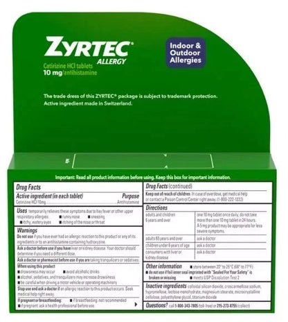 NEW Zyrtec Allergy Relief Tablets, 60 Count